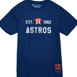 Men Mitchell & Ness T-Shirts & Tops-Angle Tee Houston Astros