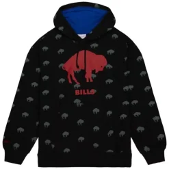 Men Mitchell & Ness Hoodies & Sweatshirts-Aop Fleece Hoodie Buffalo Bills