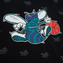 Men Mitchell & Ness Hoodies & Sweatshirts-Aop Fleece Hoodie Charlotte Hornets