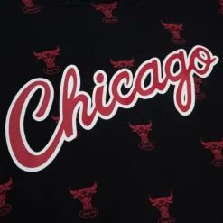 Men Mitchell & Ness Hoodies & Sweatshirts-Aop Fleece Hoodie Chicago Bulls