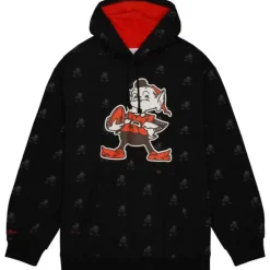 Men Mitchell & Ness Hoodies & Sweatshirts-Aop Fleece Hoodie Cleveland Browns