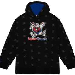 Men Mitchell & Ness Hoodies & Sweatshirts-Aop Fleece Hoodie Denver Nuggets