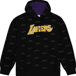 Men Mitchell & Ness Hoodies & Sweatshirts-Aop Fleece Hoodie Los Angeles Lakers