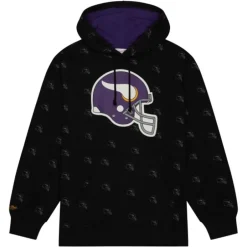 Men Mitchell & Ness Hoodies & Sweatshirts-Aop Fleece Hoodie Minnesota Vikings