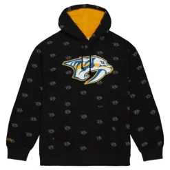 Men Mitchell & Ness Hoodies & Sweatshirts-Aop Fleece Hoodie Nashville Predators