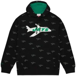 Men Mitchell & Ness Hoodies & Sweatshirts-Aop Fleece Hoodie New York Jets