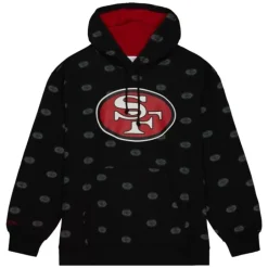 Men Mitchell & Ness Hoodies & Sweatshirts-Aop Fleece Hoodie San Francisco 49Ers