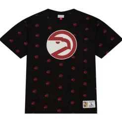 Men Mitchell & Ness T-Shirts & Tops-Aop S/S Top Atlanta Hawks