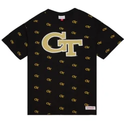 Men Mitchell & Ness T-Shirts & Tops-Aop Ss Top Georgia Tech