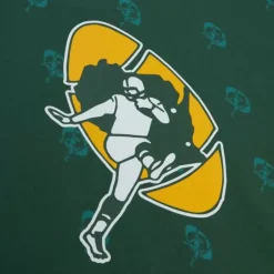Men Mitchell & Ness T-Shirts & Tops-Aop S/S Top Green Bay Packers
