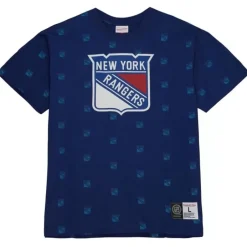 Men Mitchell & Ness T-Shirts & Tops-Aop S/S Top New York Rangers
