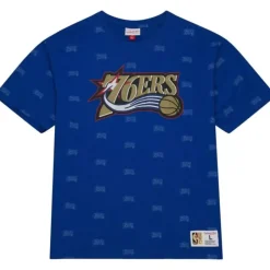 Men Mitchell & Ness T-Shirts & Tops-Aop S/S Top Philadelphia 76Ers