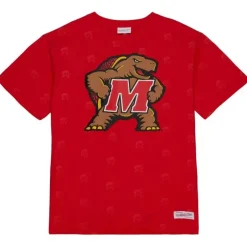 Men Mitchell & Ness T-Shirts & Tops-Aop Ss Top University Of Maryland