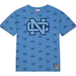 Men Mitchell & Ness T-Shirts & Tops-Aop Ss Top University Of North Carolina