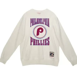 Men Mitchell & Ness Hoodies & Sweatshirts-Arched Lockup Crew Philadelphia Phillies