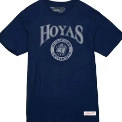 Men Mitchell & Ness T-Shirts & Tops-Arched Logo Lockup Slub Tee Georgetown University