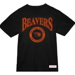 Men Mitchell & Ness T-Shirts & Tops-Arched Logo Lockup Slub Tee Oregon State University