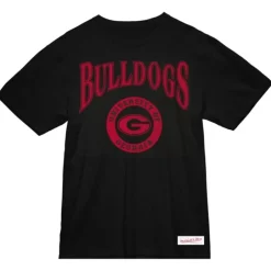 Men Mitchell & Ness T-Shirts & Tops-Arched Logo Lockup Slub Tee University Of Georgia