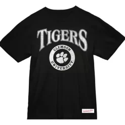 Men Mitchell & Ness T-Shirts & Tops-Arched Logo Lockup Slub Tee Clemson University