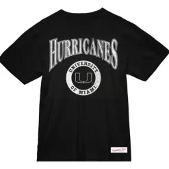 Men Mitchell & Ness T-Shirts & Tops-Arched Logo Lockup Slub Tee University Of Miami