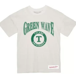 Men Mitchell & Ness T-Shirts & Tops-Arched Logo Lockup Slub Tee Tulane University