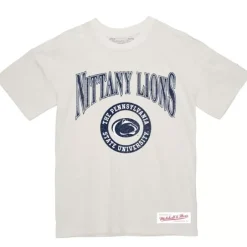 Men Mitchell & Ness T-Shirts & Tops-Arched Logo Lockup Slub Tee Penn State University