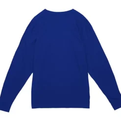 Men Mitchell & Ness T-Shirts & Tops-Arched Logo Slub Ls Tee Toronto Blue Jays