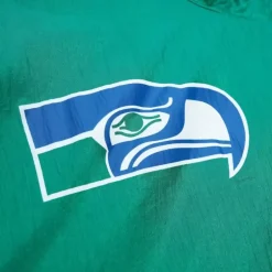 Men Mitchell & Ness Jackets & Outerwear-Arched Retro Lined Windbreaker Seattle Seahawks