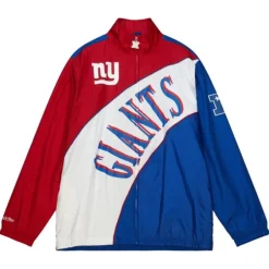 Men Mitchell & Ness Jackets & Outerwear-Arched Retro Lined Windbreaker New York Giants