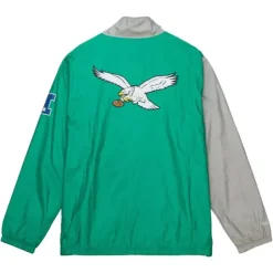Men Mitchell & Ness Jackets & Outerwear-Arched Retro Lined Windbreaker Philadelphia Eagles