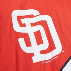Men Mitchell & Ness Jackets & Outerwear-Arched Retro Lined Windbreaker San Diego Padres