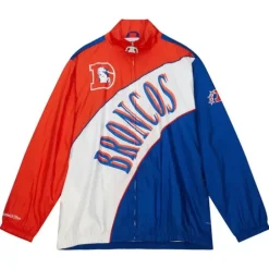 Men Mitchell & Ness Jackets & Outerwear-Arched Retro Lined Windbreaker Denver Broncos