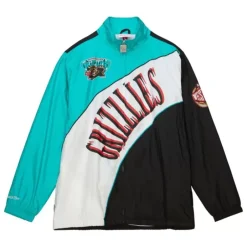 Men Mitchell & Ness Jackets & Outerwear-Arched Retro Lined Windbreaker Vancouver Grizzlies