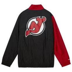 Men Mitchell & Ness Jackets & Outerwear-Arched Retro Lined Windbreaker New Jersey Devils