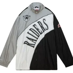 Men Mitchell & Ness Jackets & Outerwear-Arched Retro Lined Windbreaker Oakland Raiders