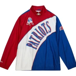 Men Mitchell & Ness Jackets & Outerwear-Arched Retro Lined Windbreaker New England Patriots