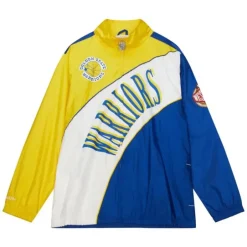 Men Mitchell & Ness Jackets & Outerwear-Arched Retro Lined Windbreaker Golden State Warriors