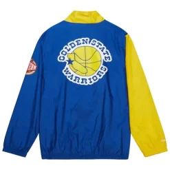 Men Mitchell & Ness Jackets & Outerwear-Arched Retro Lined Windbreaker Golden State Warriors