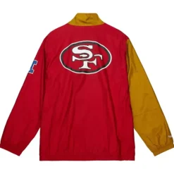 Men Mitchell & Ness Jackets & Outerwear-Arched Retro Lined Windbreaker San Francisco 49Ers