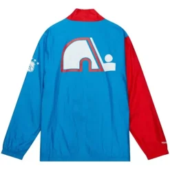 Men Mitchell & Ness Jackets & Outerwear-Arched Retro Lined Windbreaker Quebec Nordiques