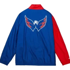 Men Mitchell & Ness Jackets & Outerwear-Arched Retro Lined Windbreaker Washington Capitals