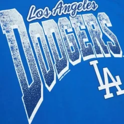 Men Mitchell & Ness T-Shirts & Tops-Arched Vintage Logo Tee Los Angeles Dodgers