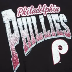 Men Mitchell & Ness T-Shirts & Tops-Arched Vintage Logo Tee Philadelphia Phillies