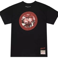 Men Mitchell & Ness T-Shirts & Tops-Asian Heritage Ss Tee 5.0 Chicago Bulls