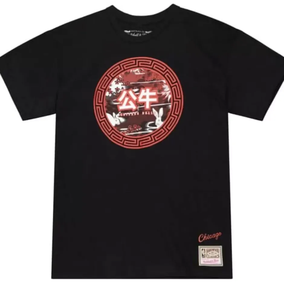 Men Mitchell & Ness T-Shirts & Tops-Asian Heritage Ss Tee 5.0 Chicago Bulls