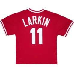 Mitchell & Ness Mlb Authentic-Authentic Barry Larkin Cincinnati Reds 1990 Pullover Jersey