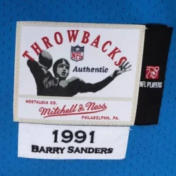 Mitchell & Ness Nfl Authentic-Authentic Barry Sanders Detroit Lions 1991 Jersey