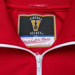 Men Mitchell & Ness Jackets & Outerwear-Authentic Bobby Hull Chicago Blackhawks 1971 Warm Up Jacket