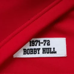 Men Mitchell & Ness Jackets & Outerwear-Authentic Bobby Hull Chicago Blackhawks 1971 Warm Up Jacket
