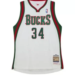 Mitchell & Ness Nba Authentic-Authentic Giannis Antetokounmpo Milwaukee Bucks Home 2013-14 Jersey